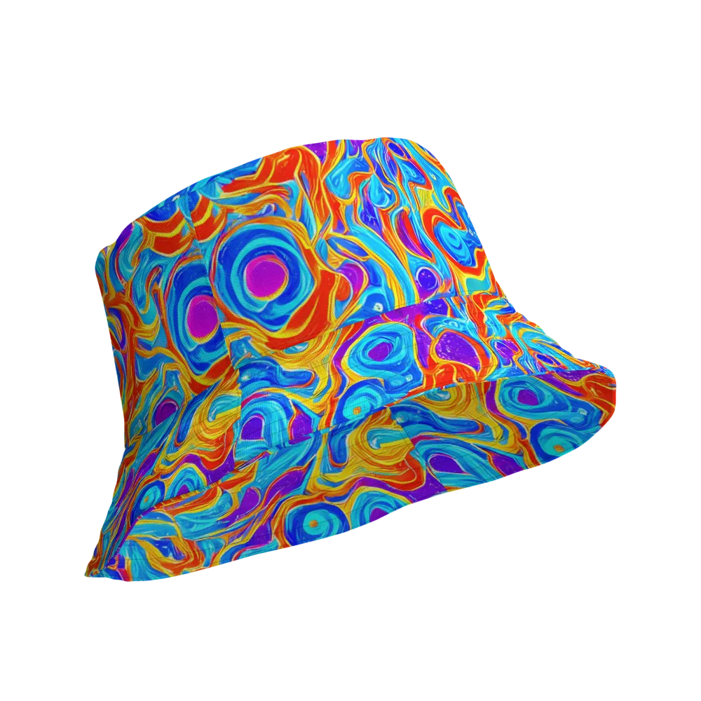 Saffron Labyrinth on Reversible Bucket Hat — Product details Outside