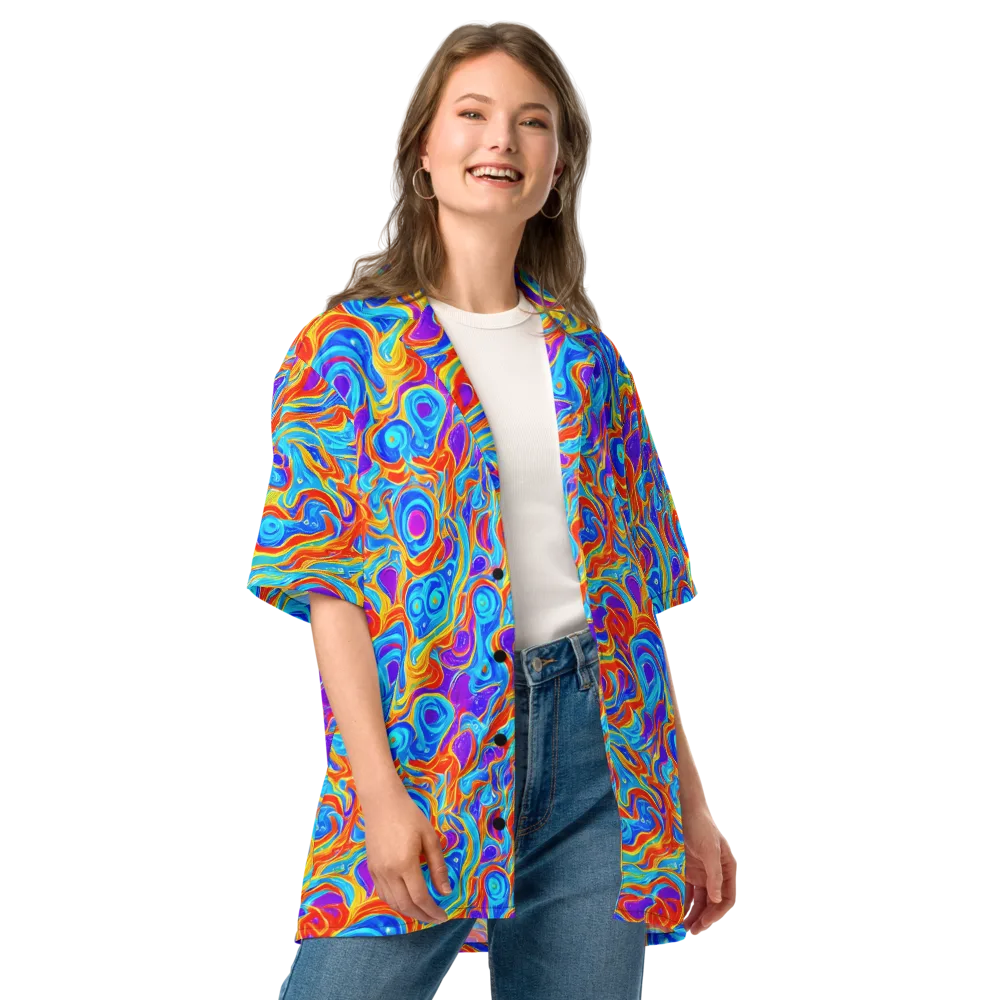 Saffron Labyrinth on Button Shirt — Front