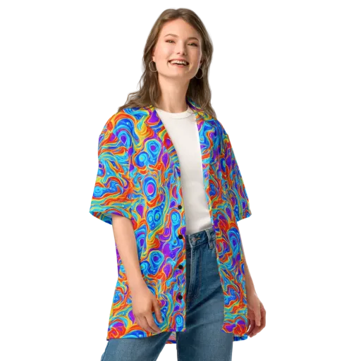 Saffron Labyrinth on a Button Shirt