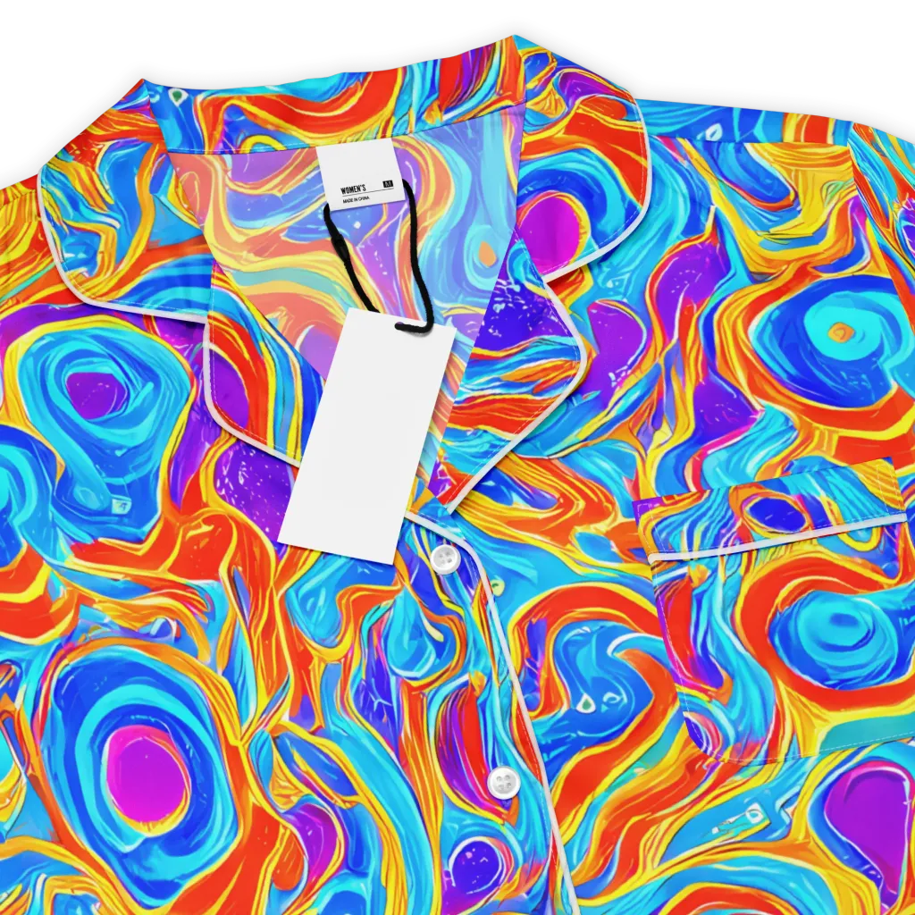 Saffron Labyrinth on Women's Short Sleeve Pajama Top — Product details