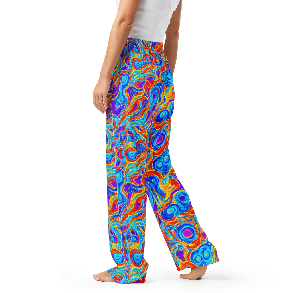 Saffron Labyrinth on Women's Pajama Pants — Left