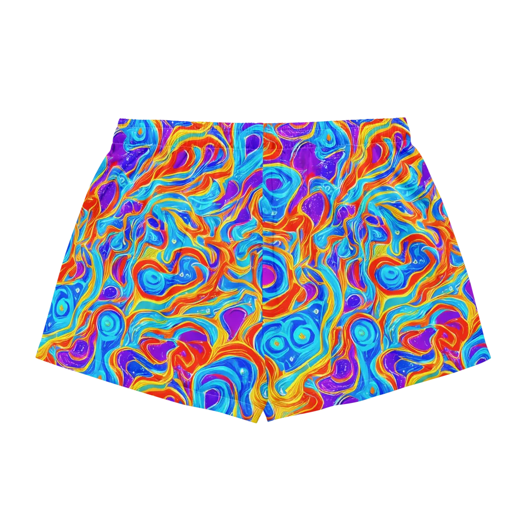 Saffron Labyrinth on Women's Pajama Shorts — Back
