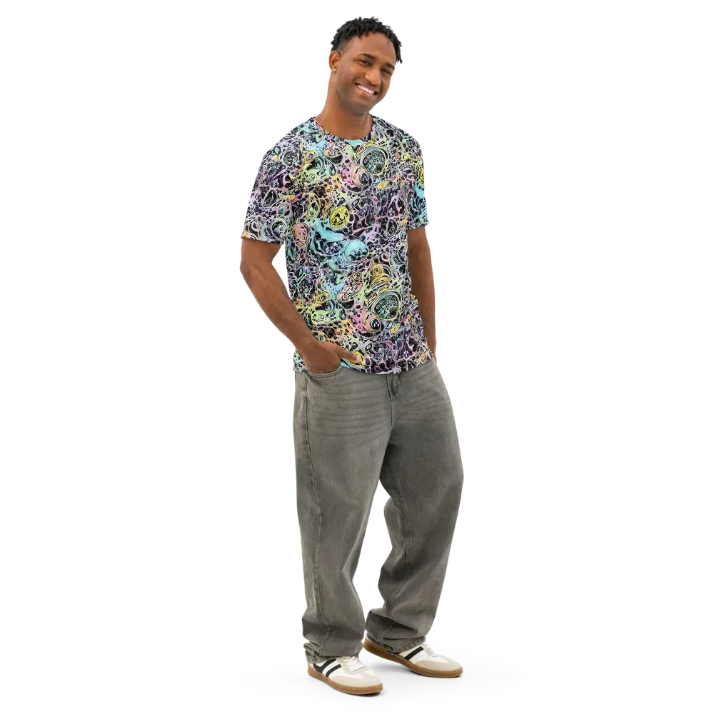 Prism Anarchy on Men's Cotton Crew Neck T-Shirt — Right Front