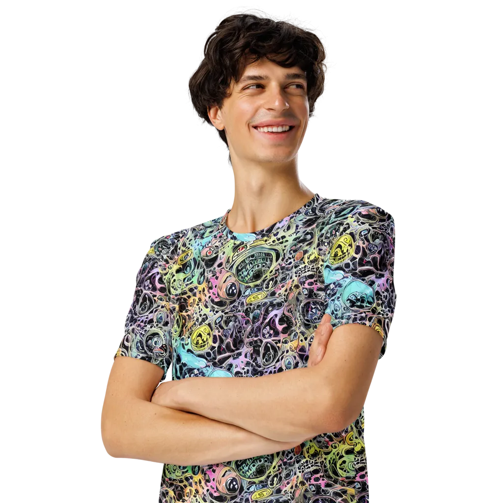 Prism Anarchy on Men's Crew Neck T-Shirt — Left Front