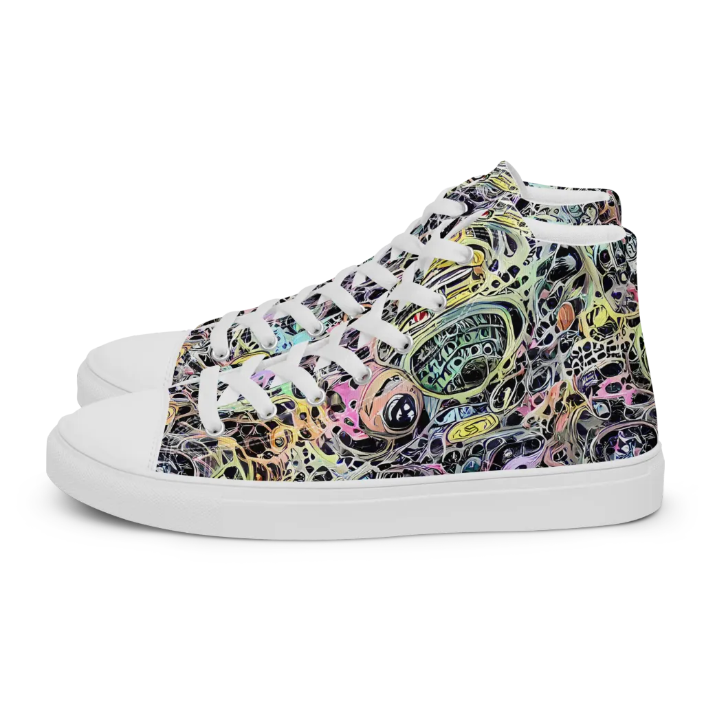 Prism Anarchy on Men's High Top Canvas Shoes — Left