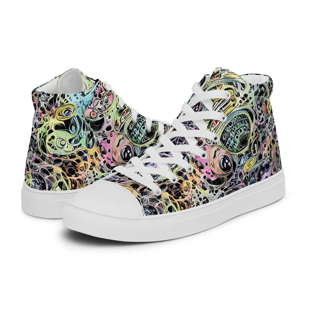Prism Anarchy on Men's High Top Canvas Shoes — Left