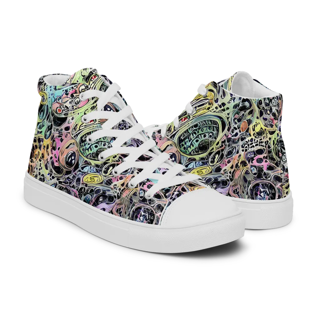 Prism Anarchy on Men's High Top Canvas Shoes — Right