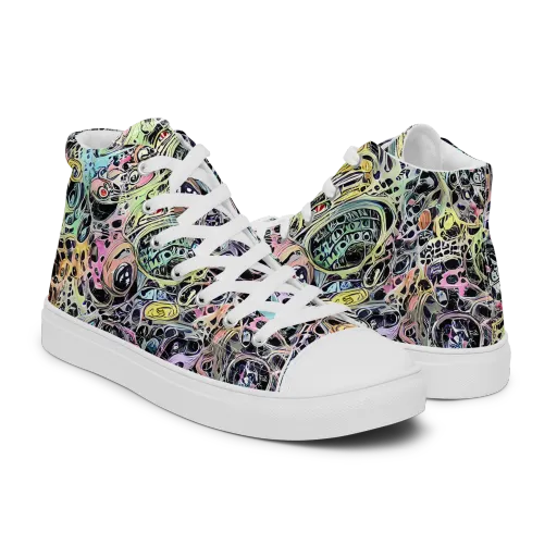 Prism Anarchy on a Men's High Top Canvas Shoes