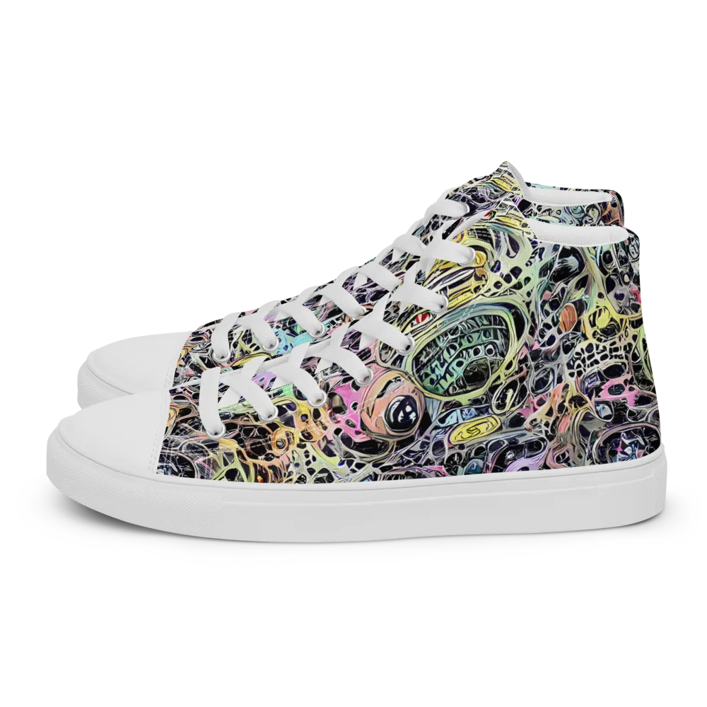 Prism Anarchy on Women's High Top Canvas Shoes — Left