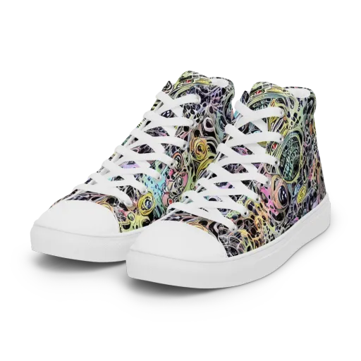 Prism Anarchy on a Women's High Top Canvas Shoes