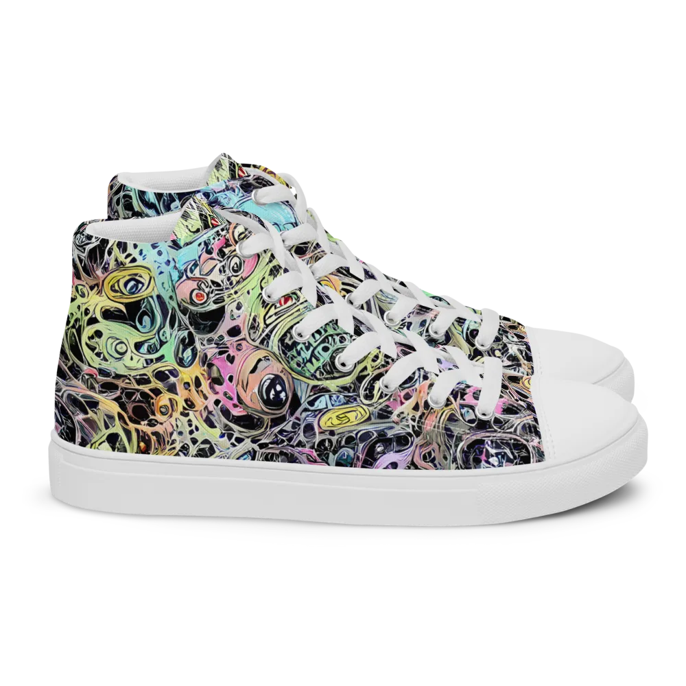 Prism Anarchy on Women's High Top Canvas Shoes — Right