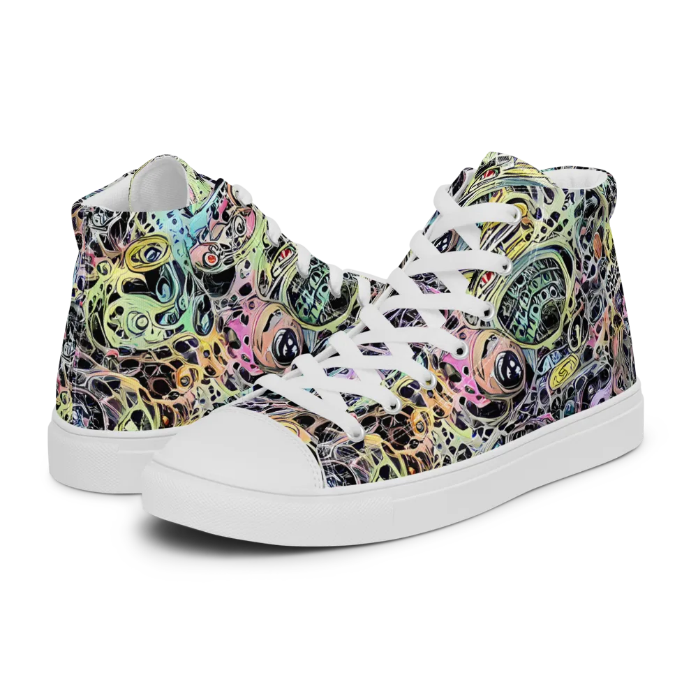 Prism Anarchy on Women's High Top Canvas Shoes — Left
