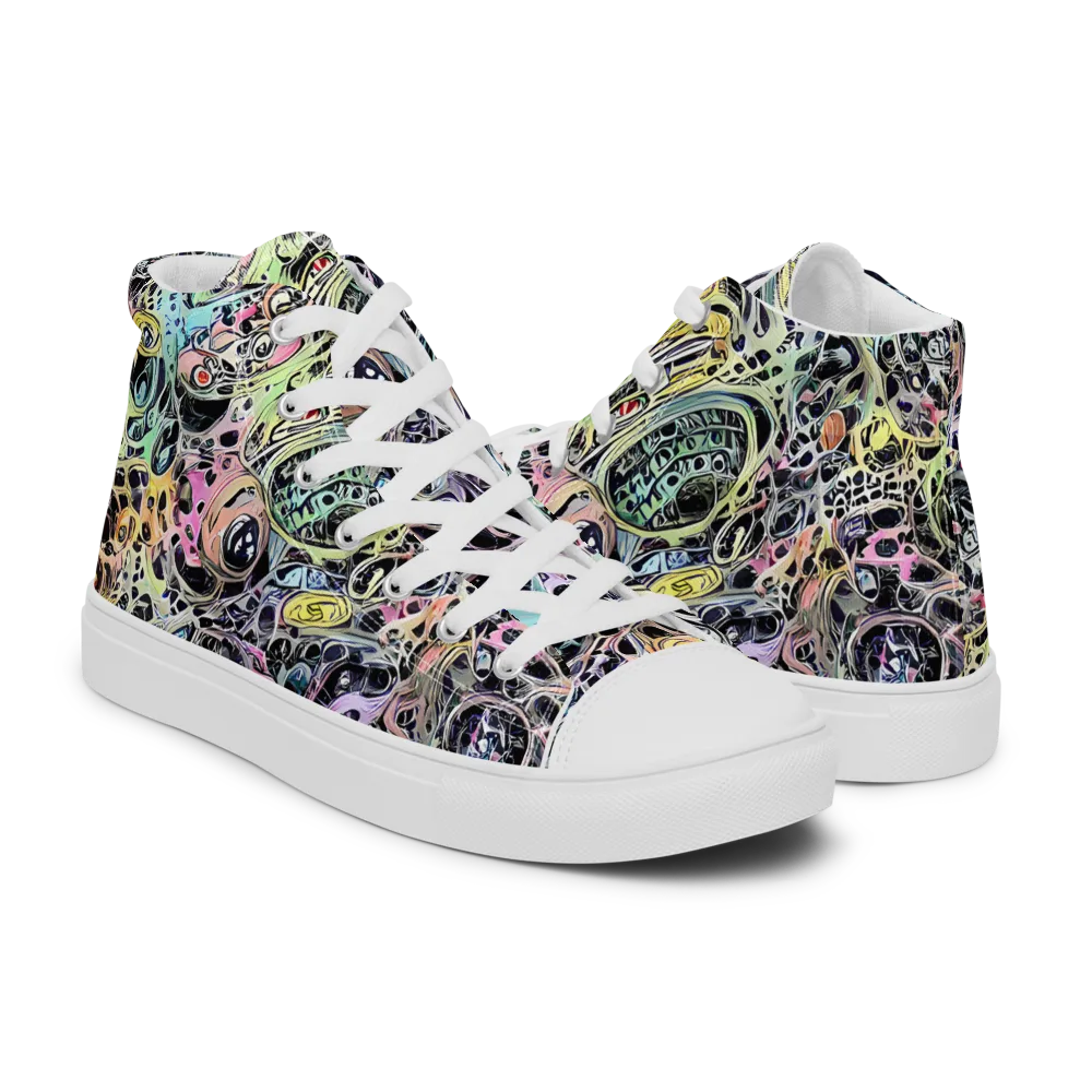 Prism Anarchy on Women's High Top Canvas Shoes — Right