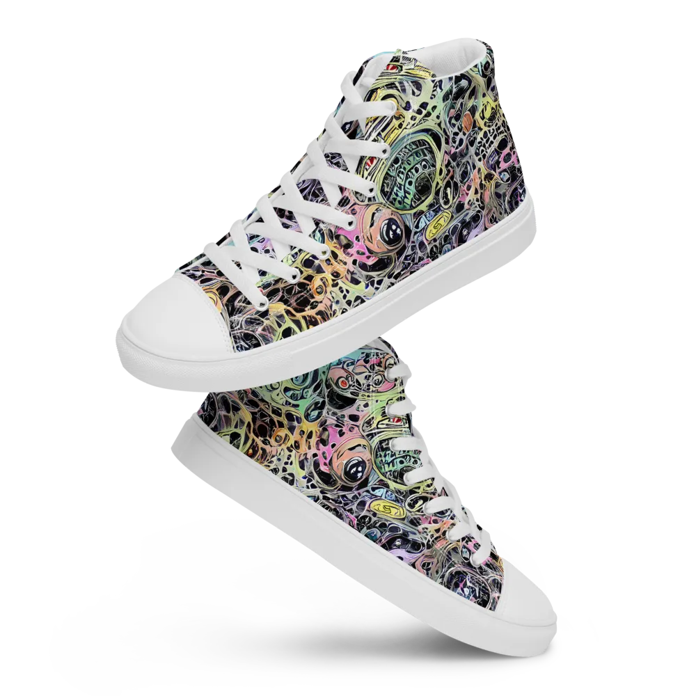 Prism Anarchy on Women's High Top Canvas Shoes — Front