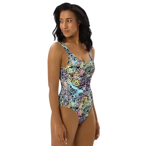 Prism Anarchy on a One-Piece Swimsuit