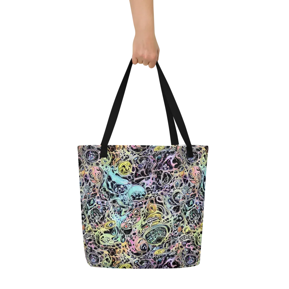Prism Anarchy on Large Tote Bag W/ Pocket — Front