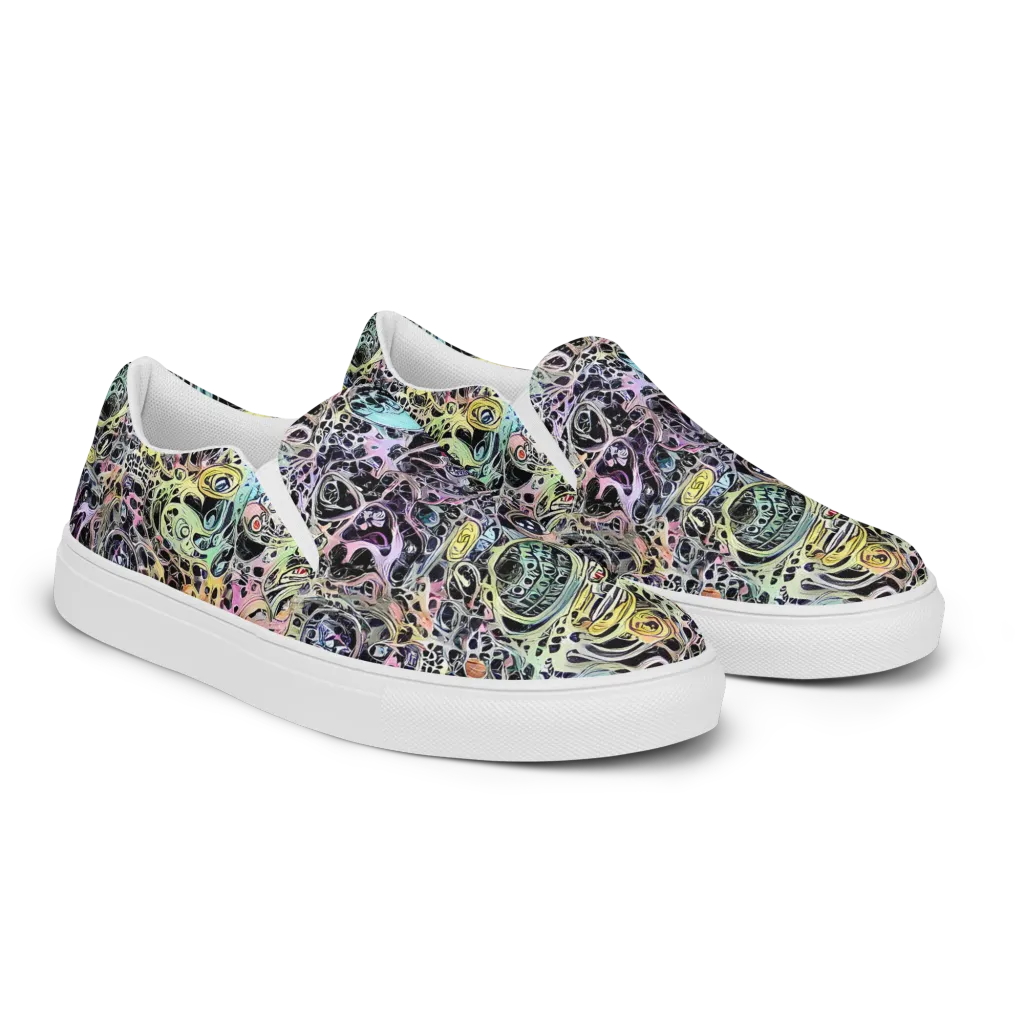 Prism Anarchy on Women's Slip-On Canvas Shoes — Right Front