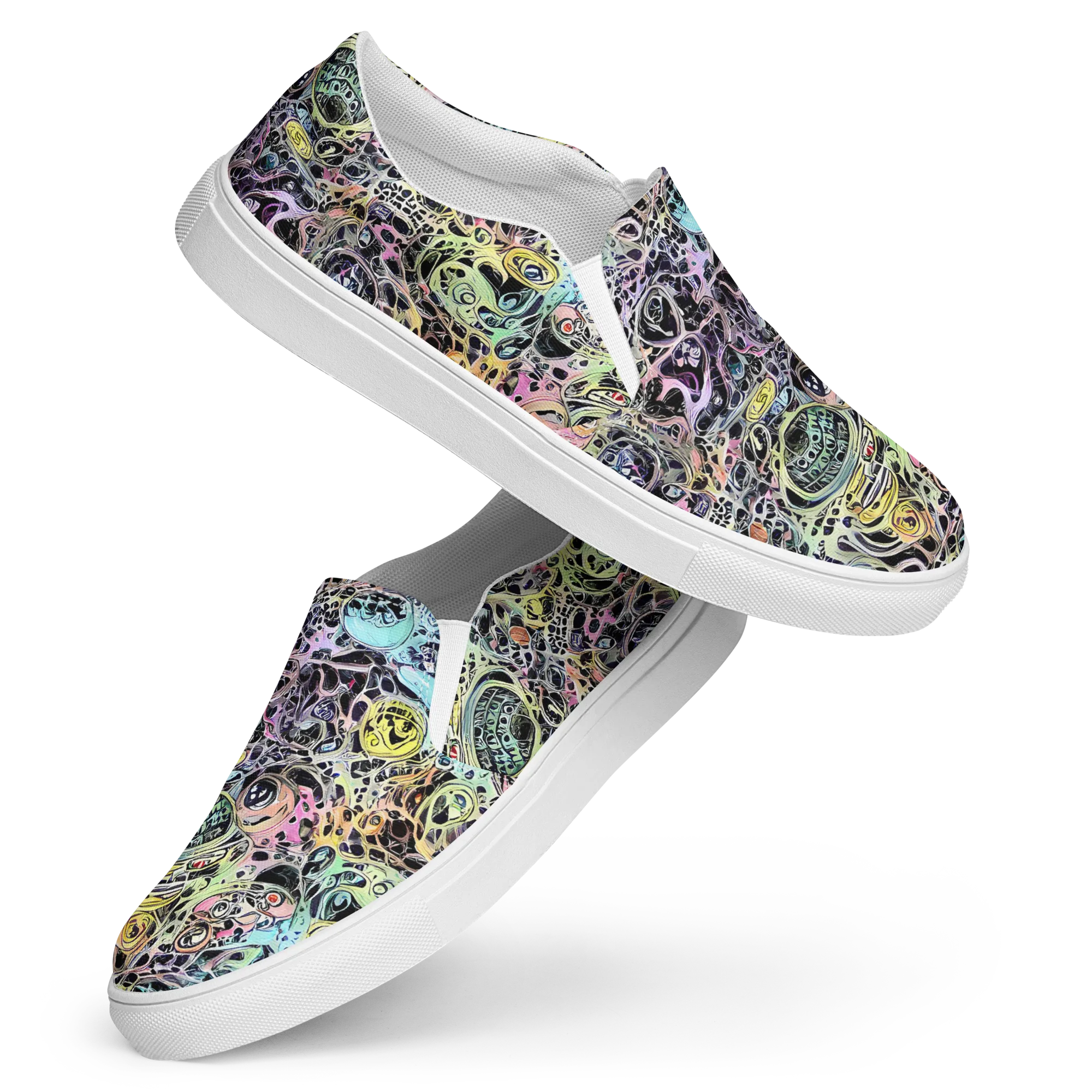 Prism Anarchy on Women's Slip-On Canvas Shoes — Front