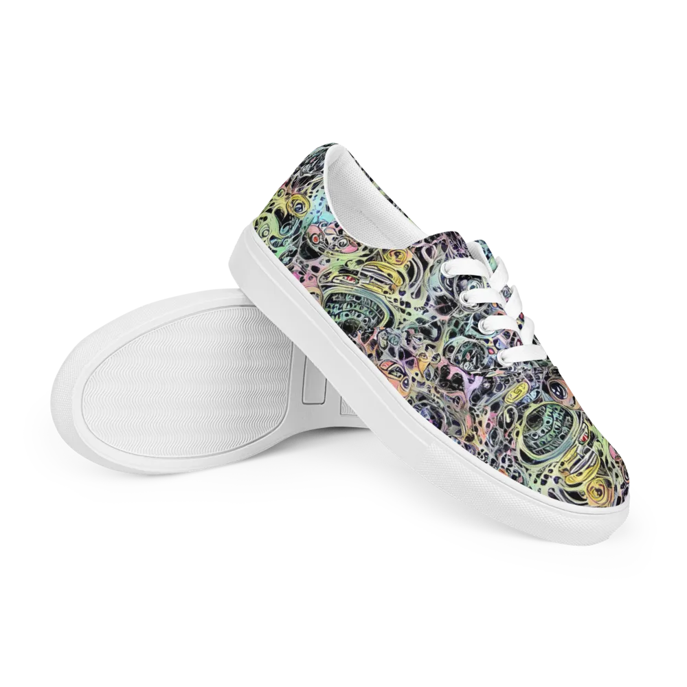 Prism Anarchy on Men's Lace-Up Canvas Shoes — Right Front