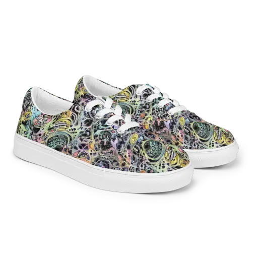 Prism Anarchy on a Men's Lace-Up Canvas Shoes