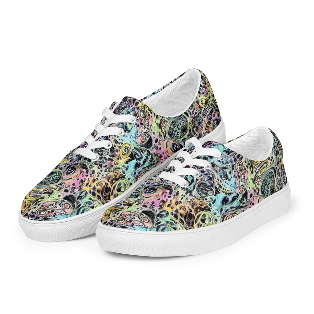 Prism Anarchy on Men's Lace-Up Canvas Shoes — Left Front