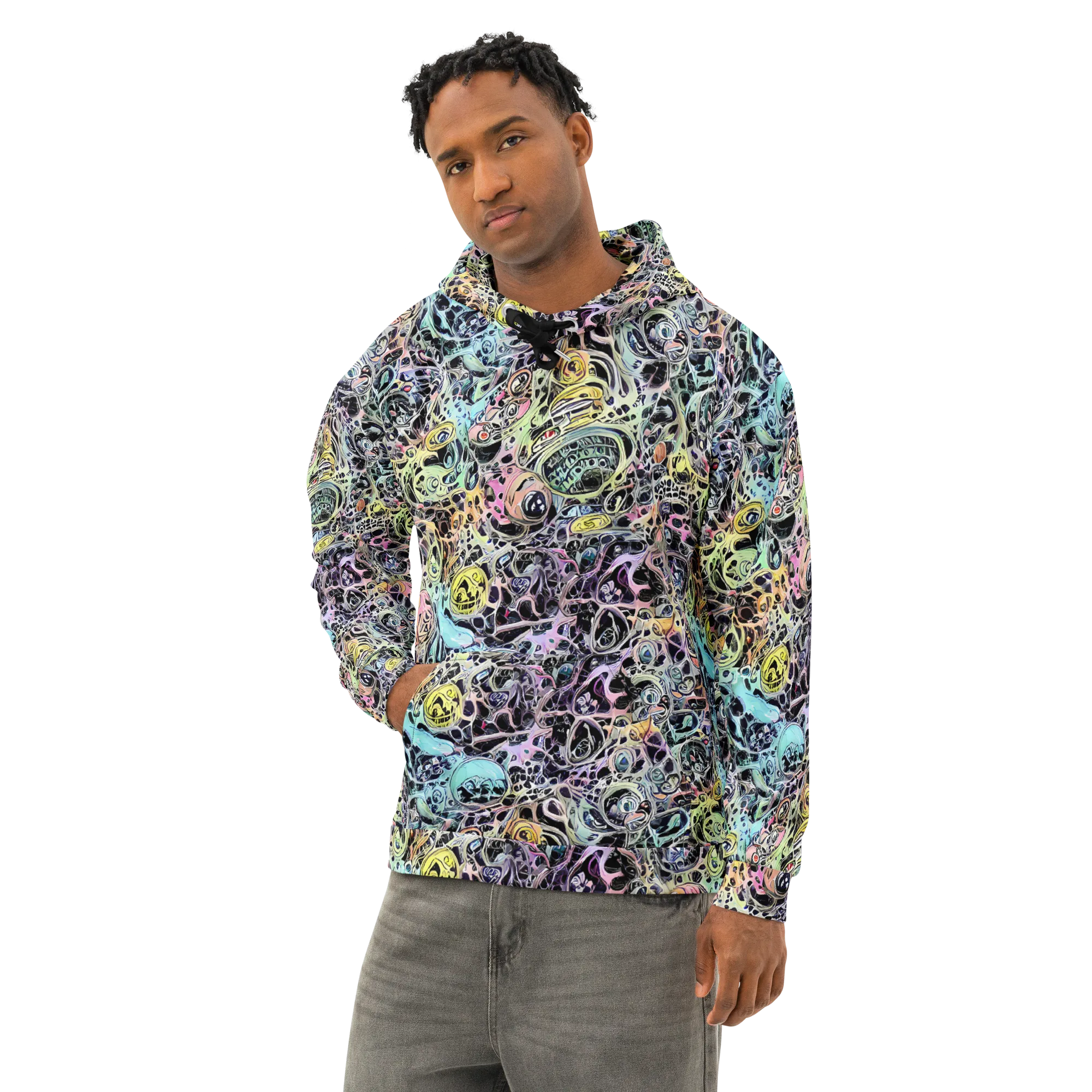 Prism Anarchy on Cotton Hoodie — Left Front