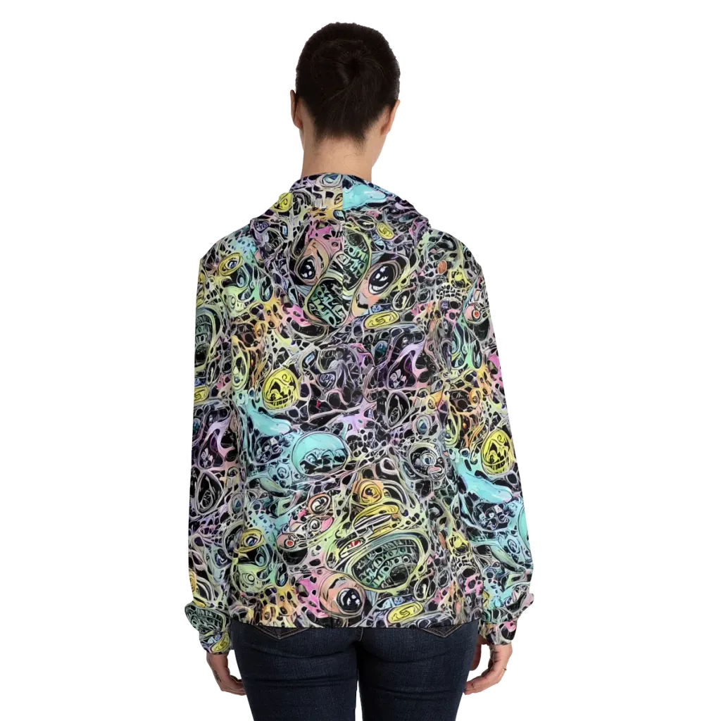Prism Anarchy on Women's Full-Zip Hoodie — Back On Person
