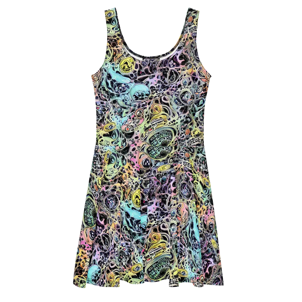 Prism Anarchy on Skater Dress — Front