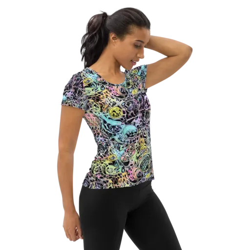 Prism Anarchy on a Women's Athletic T-Shirt