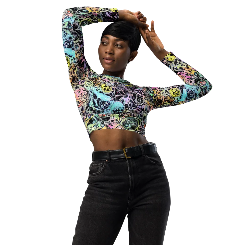 Prism Anarchy on Long Sleeve Crop Top — Front