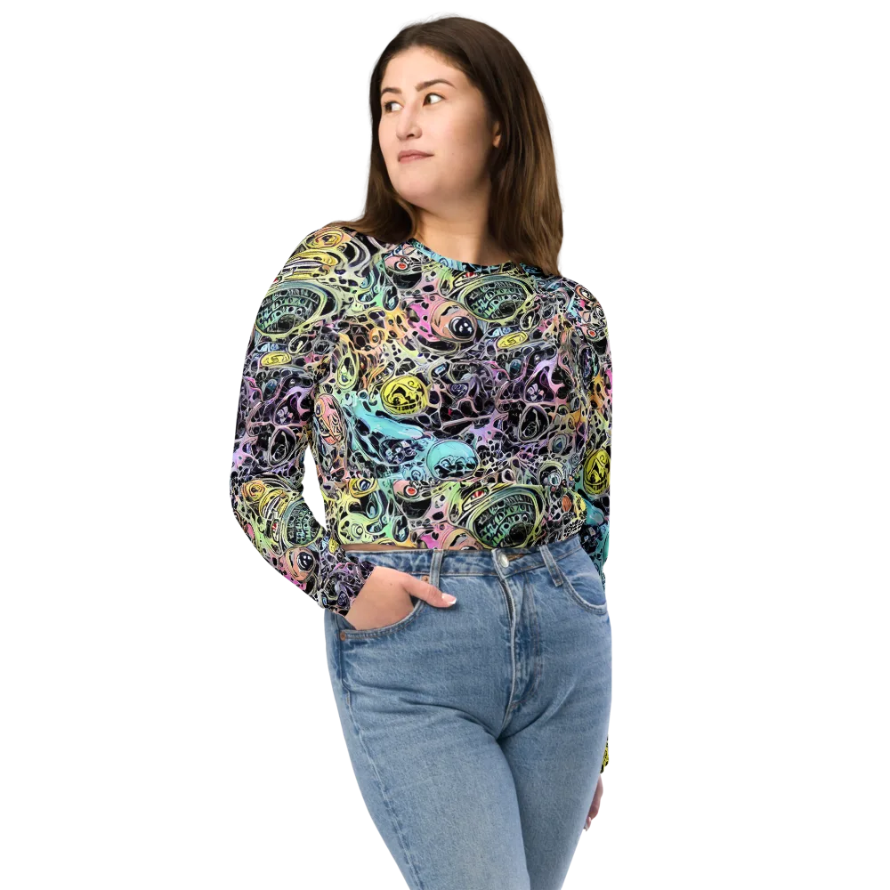 Prism Anarchy on Long Sleeve Crop Top — Front