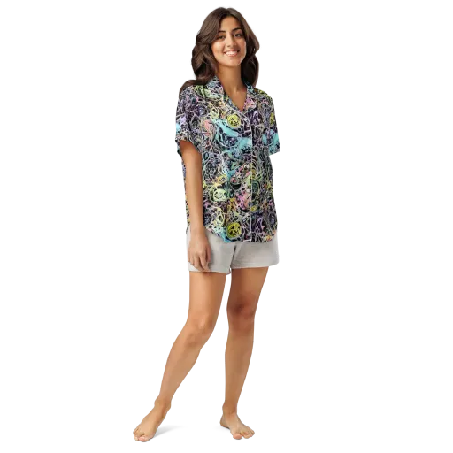 Prism Anarchy on a Women's Short Sleeve Pajama Top