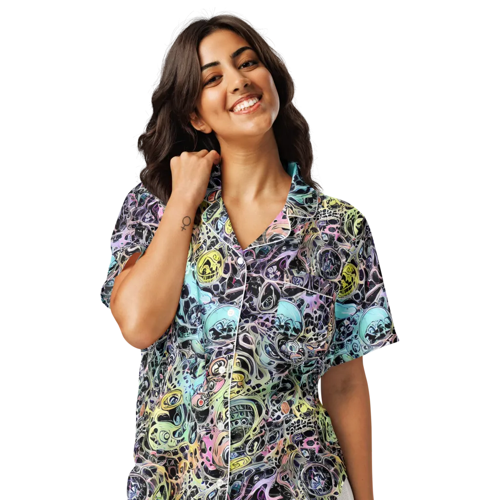 Prism Anarchy on Women's Short Sleeve Pajama Top — Front