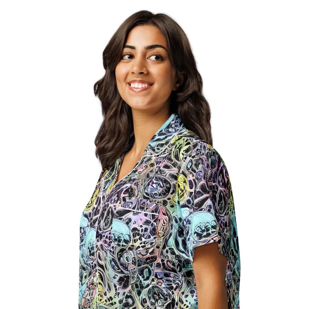 Prism Anarchy on Women's Short Sleeve Pajama Top — Left Front