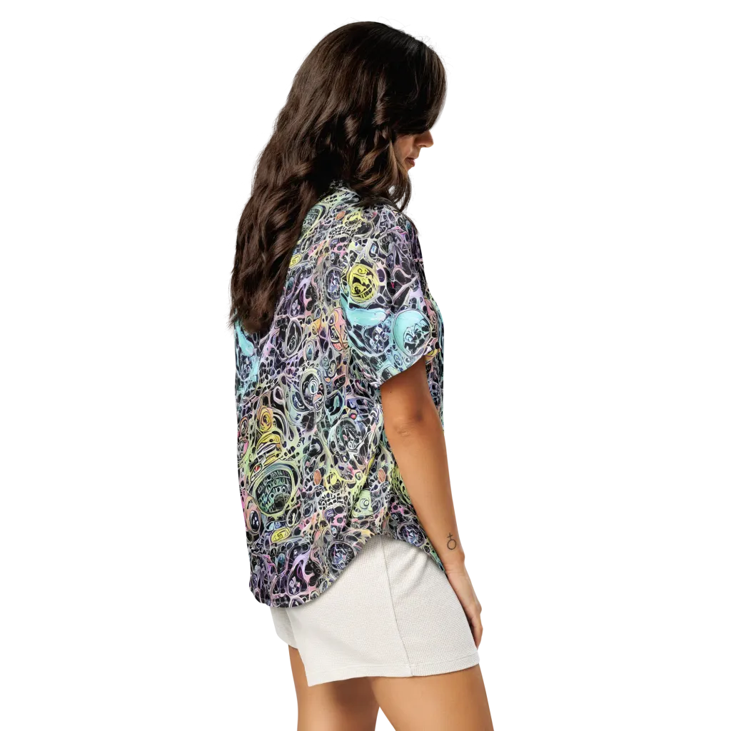 Prism Anarchy on Women's Short Sleeve Pajama Top — Right Back