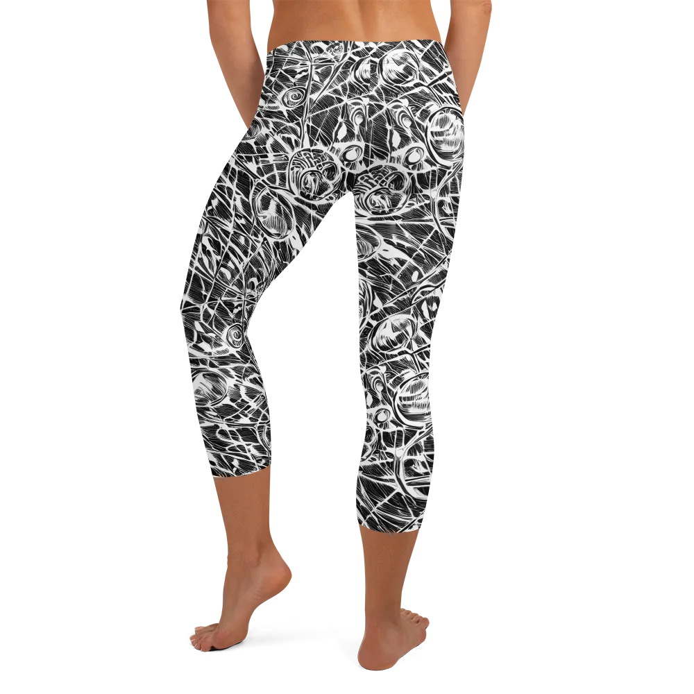 Wildline Garden on Capri Leggings — Back