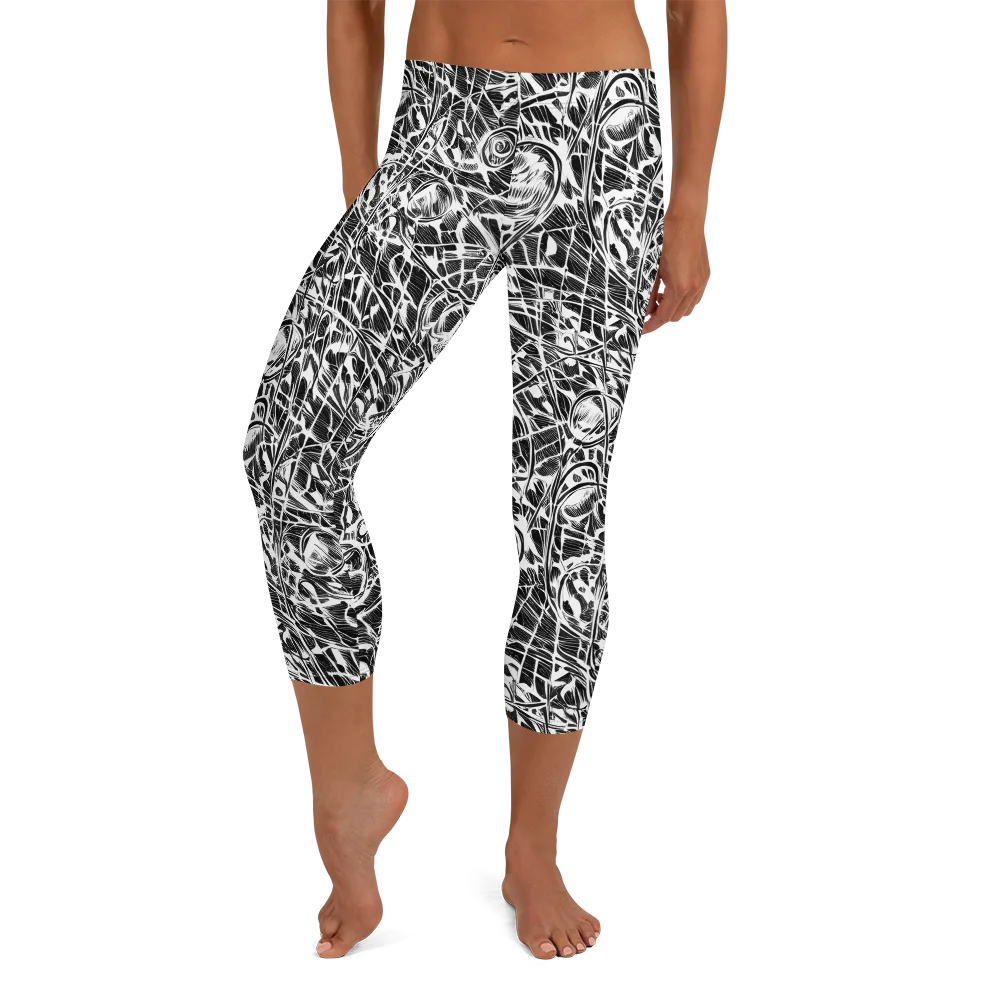 Wildline Garden on Capri Leggings — Front