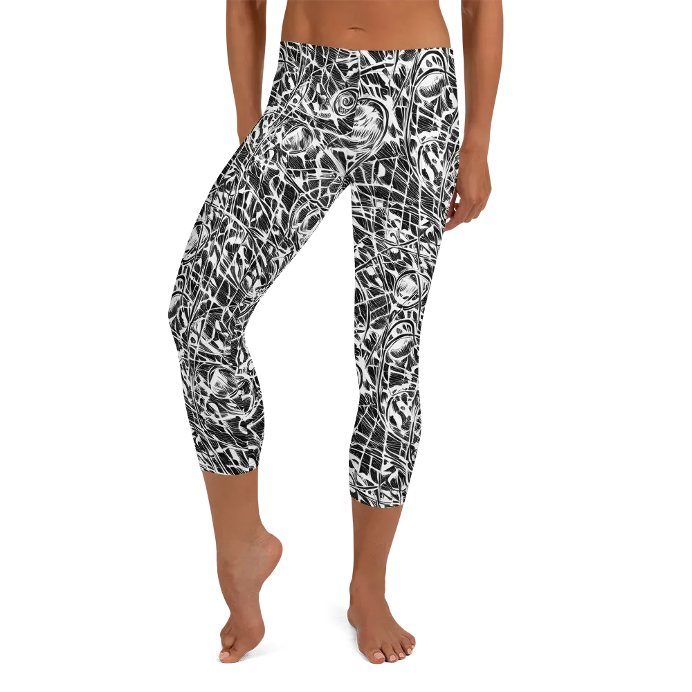 Wildline Garden on Capri Leggings — Front