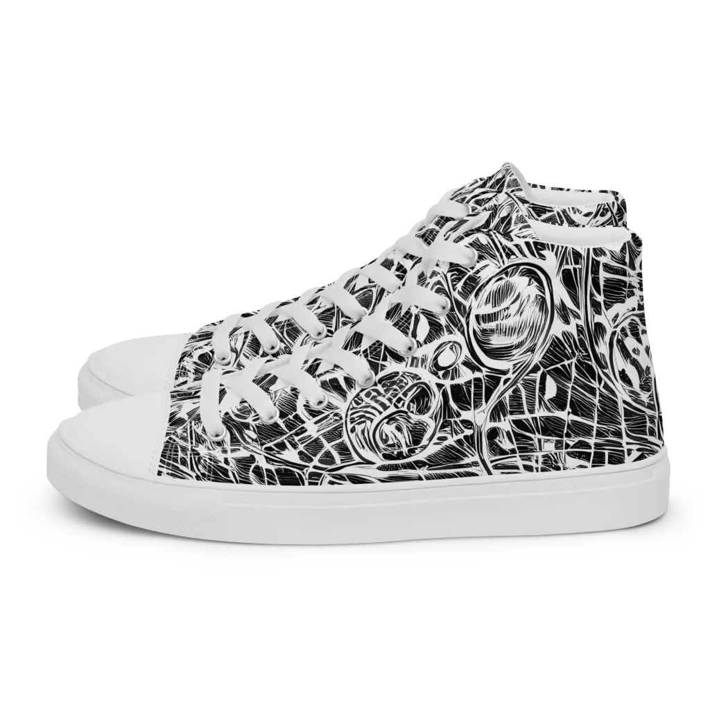 Wildline Garden on Men's High Top Canvas Shoes — Left
