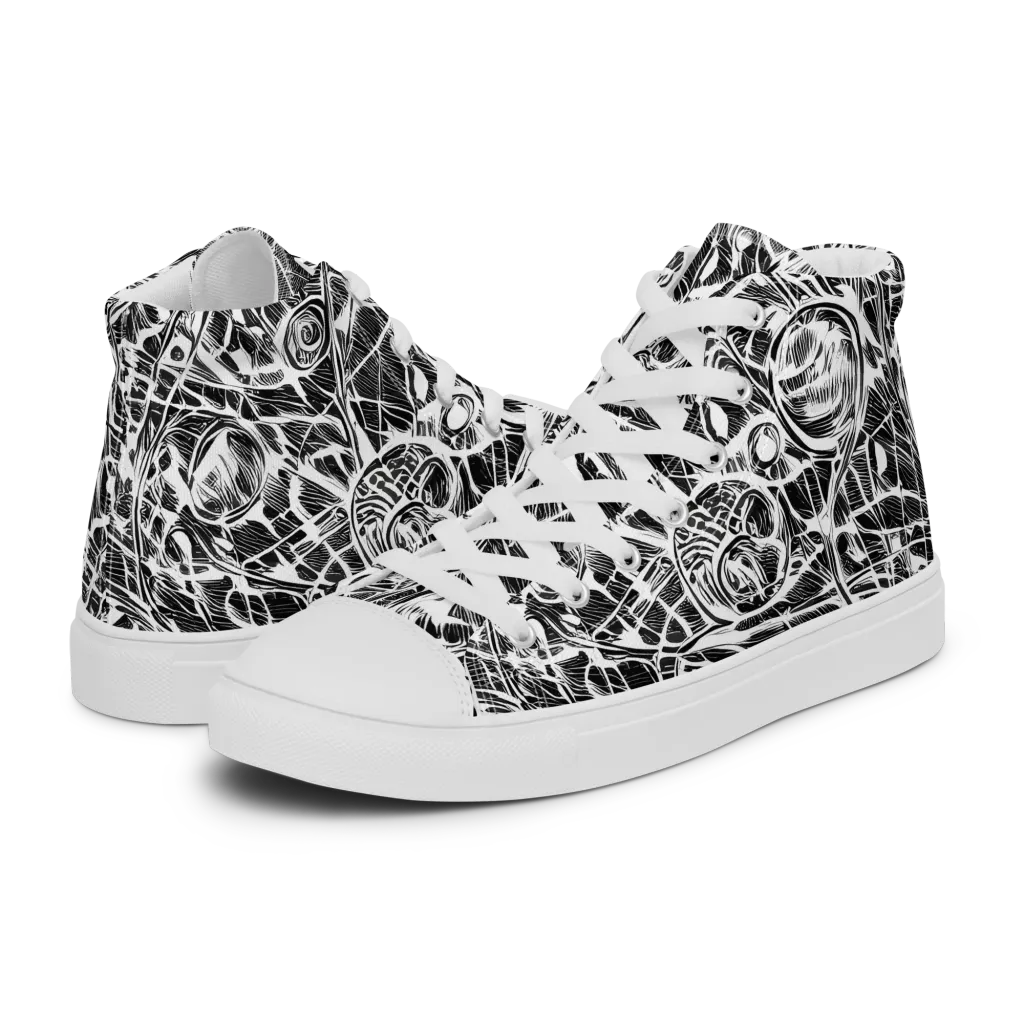Wildline Garden on Men's High Top Canvas Shoes — Left