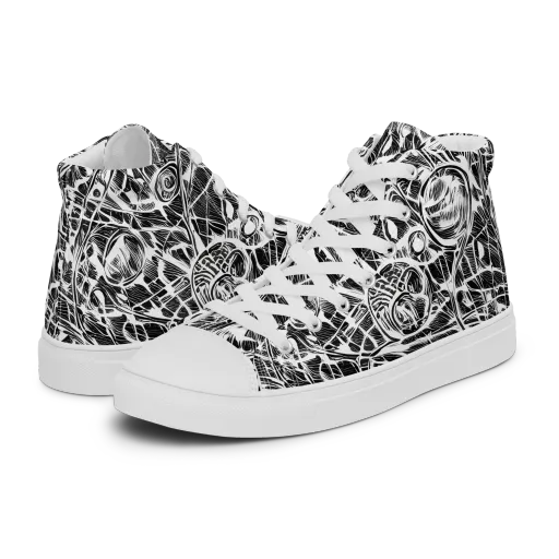 Wildline Garden on a Men's High Top Canvas Shoes