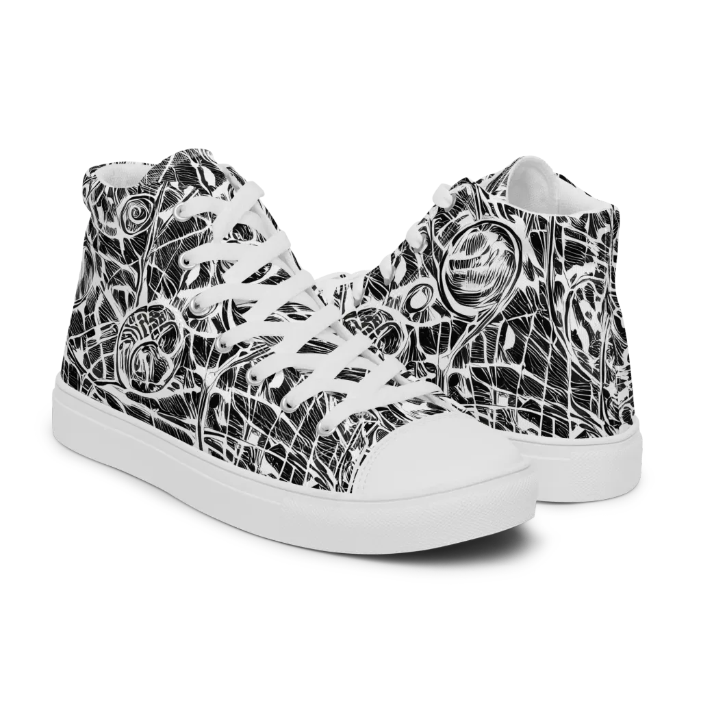 Wildline Garden on Men's High Top Canvas Shoes — Right