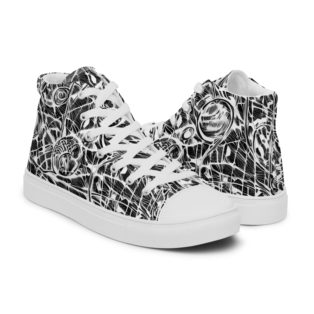 Wildline Garden on Women's High Top Canvas Shoes — Right
