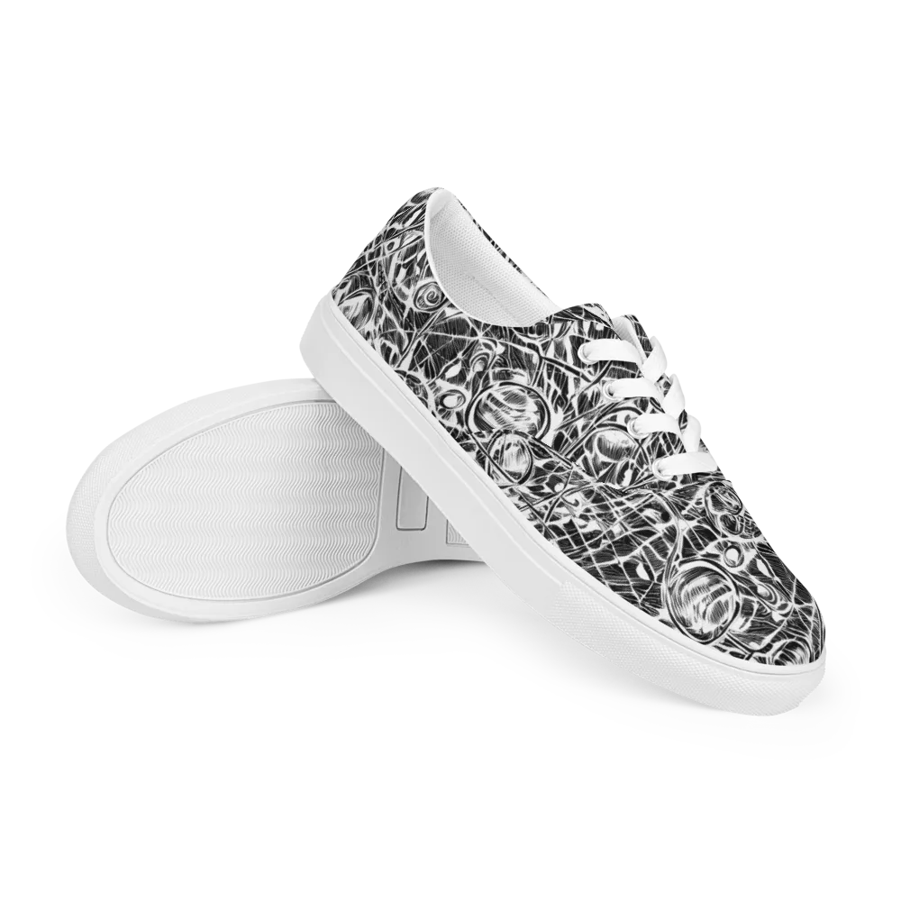 Wildline Garden on Men's Lace-Up Canvas Shoes — Right Front