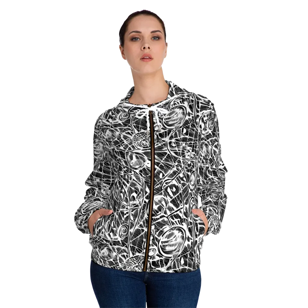 Wildline Garden on Women's Full-Zip Hoodie — Front On Person