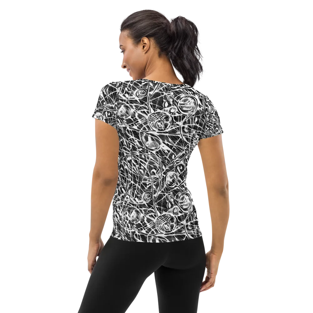 Wildline Garden on Women's Athletic T-Shirt — Back