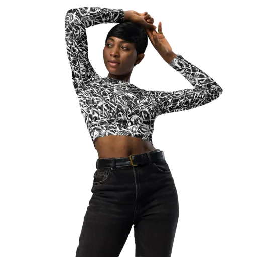 Wildline Garden on a Long Sleeve Crop Top