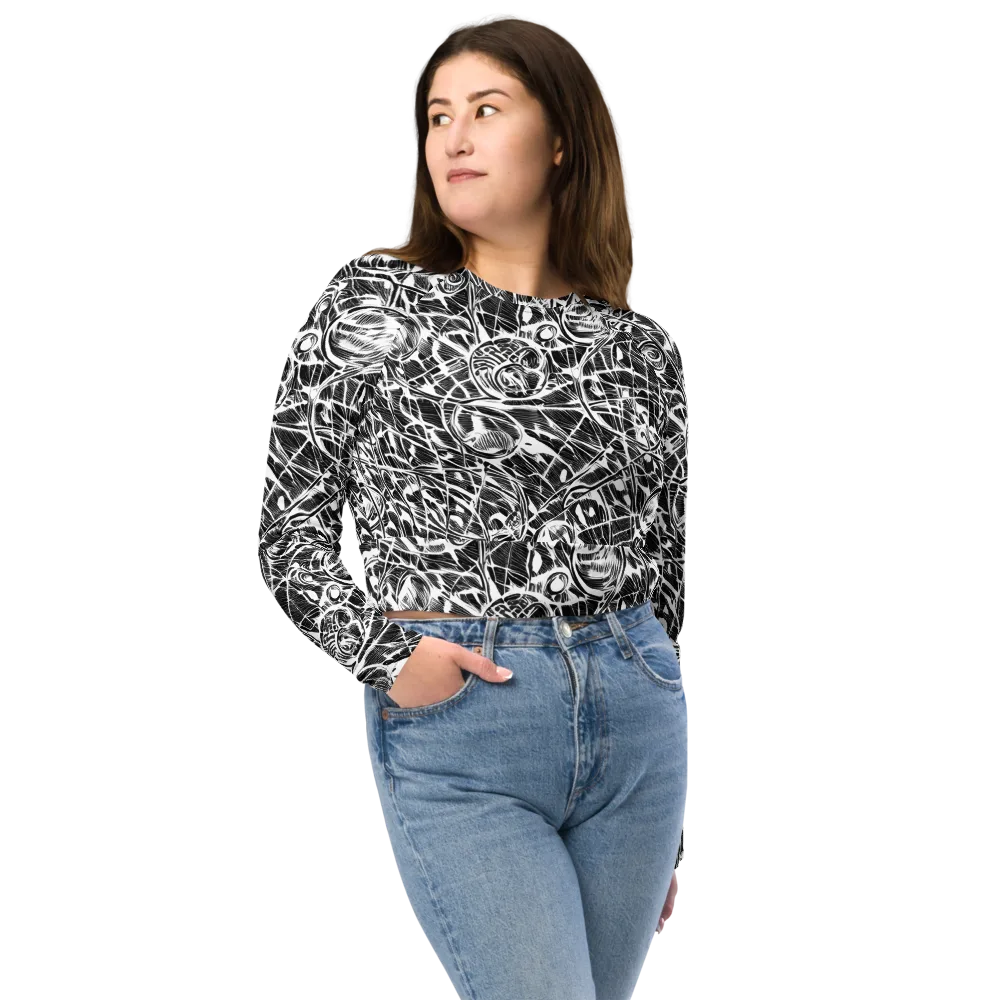 Wildline Garden on Long Sleeve Crop Top — Front
