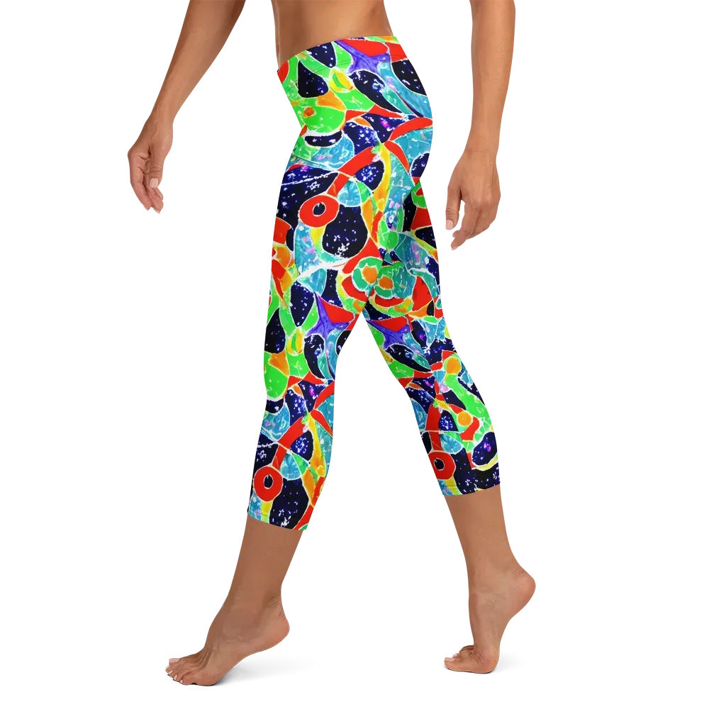 Midnight Splash on Capri Leggings — Left