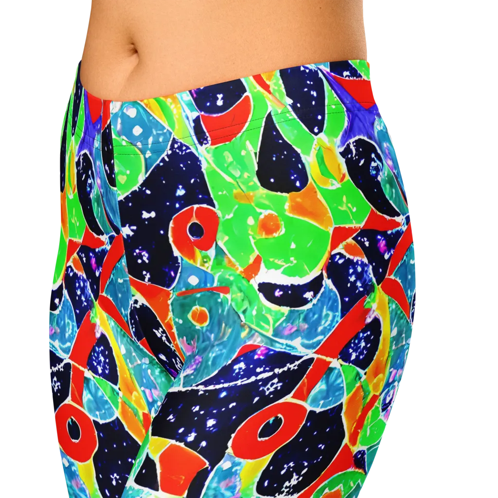 Midnight Splash on Capri Leggings — Zoomed-in